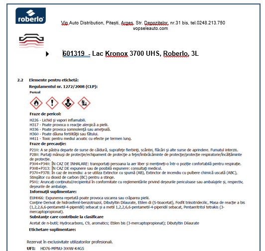 Lac Kronox 3700 UHS, Roberlo, 3L